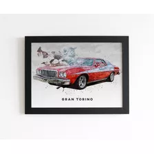 Quadro Carros Iconicos Gran Torino Poster Moldurado