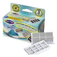 Kit 03 Filtro Refil Carvão Ativado Fonte Água Plast Pet