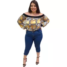 Calça Jeans Cigarrete Plus Size Feminina Com Lycra Lisa