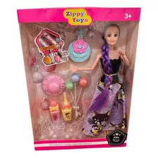 Muñeca Emi Fashion Zippy Toys Tipo Barbii Accesorios