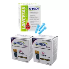 Fitas/tiras Reagentes G-tech Free 100 Unidades +100 Lancetas