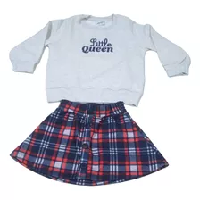 Conjunto Moletom Blusa E Saia Inverno Infantil Meninas