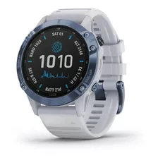 Relógio Garmin Fenix 6 Pro Solar Mineral Blue White Mesh S.a