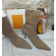 El Baúl De Anna Zapatilla Botines Elásticos Tacón Camel Zara