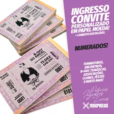 Ingresso Convite Personalizado P&b Festa Evento. 350 Unids