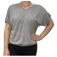 Blusa Balone Feminina Com Elastico Na Barra E Manga 