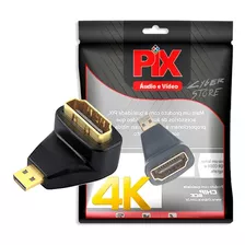 Adaptador Micro Hdmi 4k Ângulo 90º Graus Emenda L - Câmera