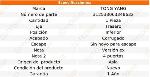 Defensa Tra Inf S/hoyo P/escape Corrug Para Kia Forte 16 Foto 2