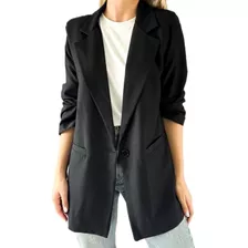 Blazer Crepe Sastrero Mujer Traje 