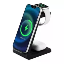 Carregador Indução 3 Em 1 - Compatível iPhone AirPods Watch