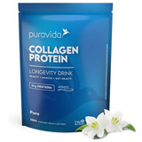 Suplemento Em PÃ³ Pura Vida Premium Collagen Protein ColÃ¡geno Sabor Em SachÃª De 450ml