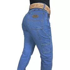 Calça Jeans Feminina Carpinteira Delave E Azul Escuro