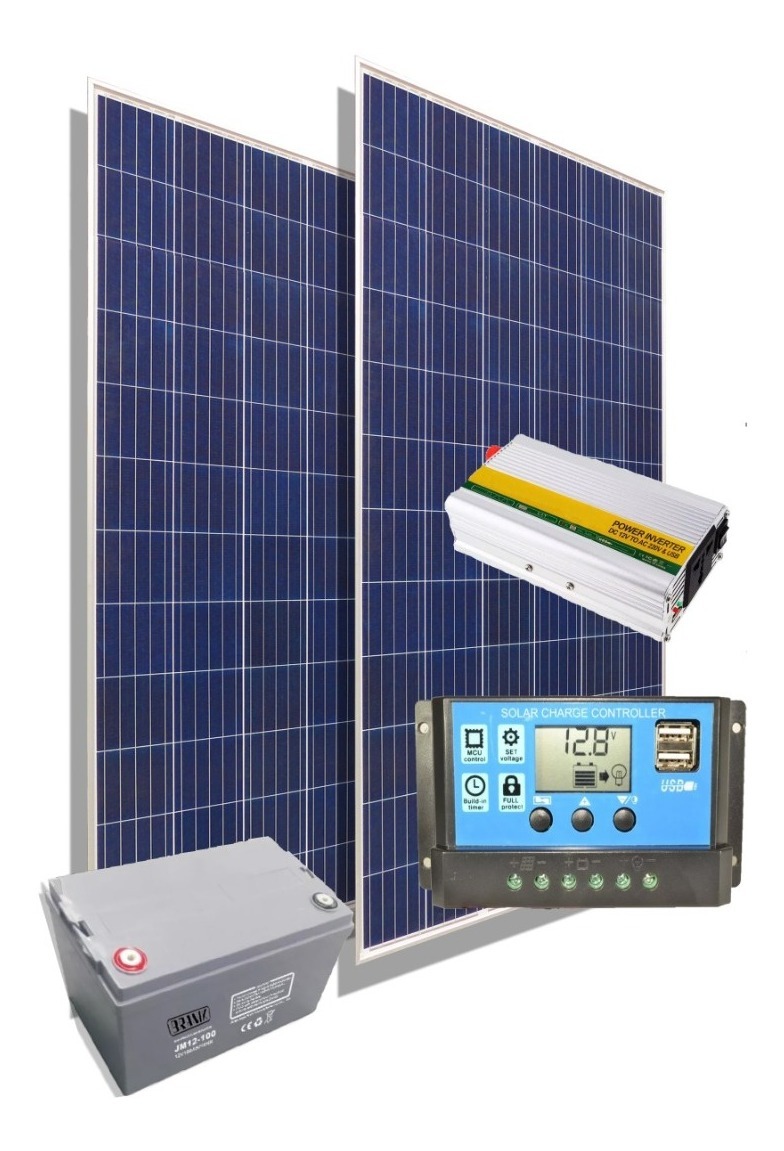 Kit Solar Inversor 1000w 220v Panel Energia Casa Campo M3