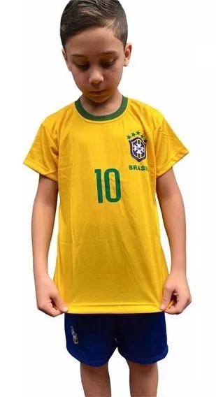 Camiseta Brasil Seleção Copa 2 Ao14 Neymar Infantil Promoção