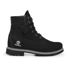 Coturno Timberland Bota Em Couro Solado De Borracha