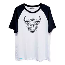 Camiseta Camisa Raglan Bad Bull Manga Preta Masculina Aminex