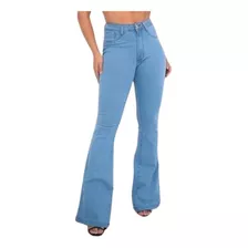 Calça Jeans Feminina Flare Lycra Premium Cós Alto Blogueira