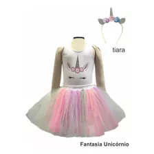 Vestido Fantasia Unicornio 1 A 16 Festa E Tiara Frete Grátis