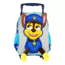 Mochila Infantil 3d Paw Patrol +carro/ruedas 30x25x15 Cm 