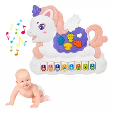 Teclado Piano M/ Brinquedo Infantil Som De Animais Unicórnio