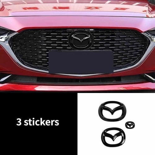Kit 3 Emblemas Negros Mazda 3 2019 2020 2022 2023 Hb / Sedan Foto 2