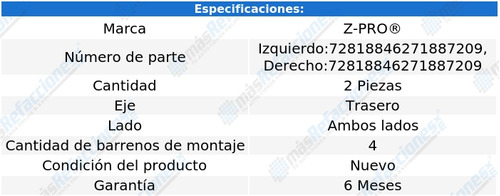 Par De Mazas Traseras Optra 2.0l 4 Cil 06 Al 10 Z - Pro Foto 2