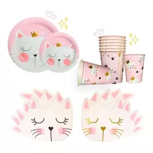 Party Store Descartable Platos Vasos Servilleta Kitty Gatita