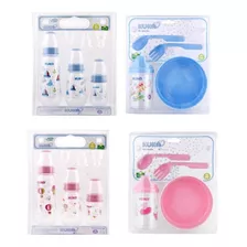 Conjunto Alimentacao Bebe Mamadeira E Kit Refeicao Kuka Cor Rosa Diversos