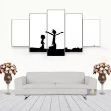 Quadro Decorativo Arte Rick And Morty 115x60 5 Peças N05s