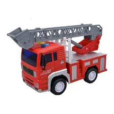 Carrinho Fricção Caminhão De Bombeiro Luz Som 5698 - Dm Toys