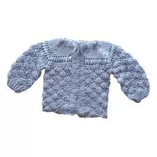 Casaquinho De Lã Azul Para Bebês De Tricô 