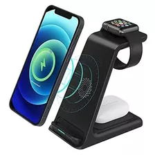 Carregador De Celular Sem Fio Dock Indução Qi 3 Em 1