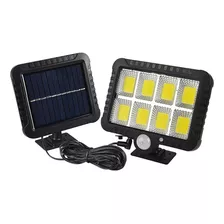 Luminária Refletor Solar Parede 120 Cob Sensor Presença Sepa Cor Da Carcaça Preto Cor Da Luz Branco-frio 3.7v