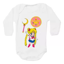 Body Manga Longa Bebê Bodie Sailor Moon Pequena