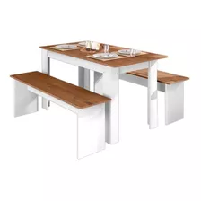 Mesa De Comedor + 2 Bancos - Expansion Uy - 