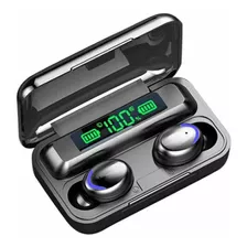 Audífonos Inalámbricos Bluetooth Táctiles Led Power Bank Color Negro Color De La Luz Verde