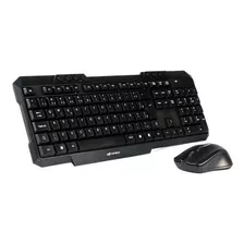 Kit De Teclado E Mouse Sem Fio C3tech K-w10 Português Brasil De Cor Preto