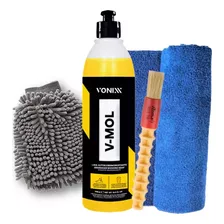 Shampoo V-mol Pano De Microfibra Luva Microfibra Pincel Vonixx