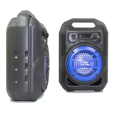 Caixa Som Portátil Bluetooth/usb/sd/fm/mp3 30w Led Sumay Cor Preto - Azul 110v/220v