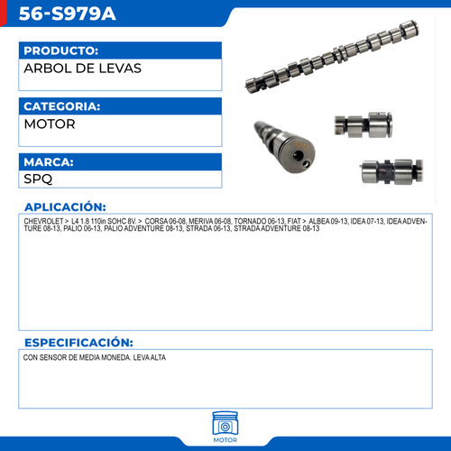 rbol De Levas Fiat Albea 2009-2013 L4 1.8 Foto 8