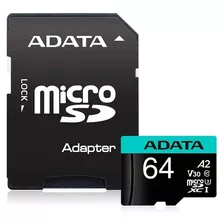 Tarjeta De Memoria Adata Ausdx64gui3v30sa2-ra1 Premier Pro Con Adaptador Sd 64gb