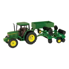 John Deere Juguete Tractor 6410 A Escala 1:32 Con Vagon Y Rastras De Discos Marca Ertl