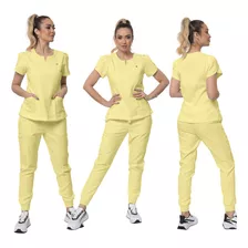 Pijama Cirúrgico Feminino Scrub Hospitalar Calça Cargo Luxo