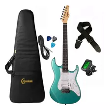 Kit Guitarra Tagima Tg520 Woodstock Tw C/ Acessórios Cor Verde