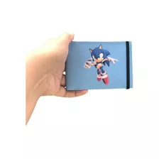 Carteira Slim Jogo Video Game Sonic Azul Modelo 2