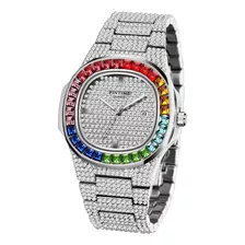 Lujo Bling Colorido Completo Diamante Relojes Moda Cuarzo An