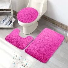 Conjunto Banheiro 3 Peças Pink Jogo Banheiro Luxuoso