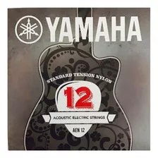 Yamaha Aen-12 Cuerdas De Nylon Para Guitarra Electroacústica Color Dorado Tamaño Mediano