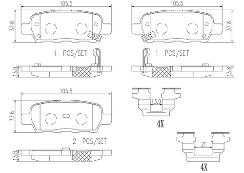 Balatas Brembo Nissan X-trail T31 2.5 4x4 2008-2012 Cer Tra Foto 2