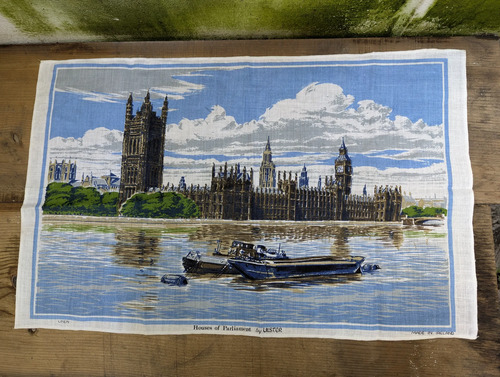 Paño De Lino Vintage Houses Of Parliament Ulster Irlanda — imagen 1